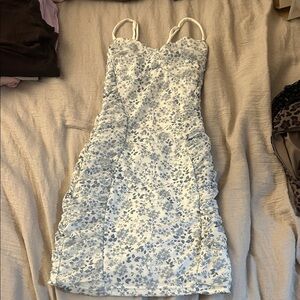 Windsor Blue and White Floral Mini Dress